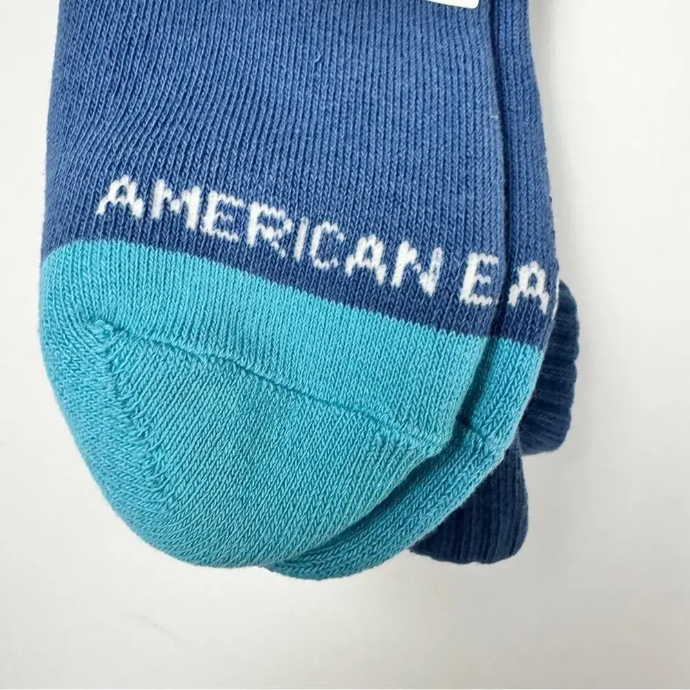 American Eagle Women's Preppy Style Crew Socks with Anchor Design One Pack NWT